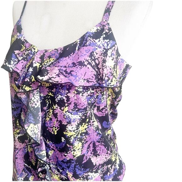 Gap Y2K Esthetic Tank Airbrush Paint Print Size Medium Multicolor NWT Ruffled - Picture 6 of 11